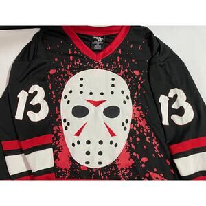 Jason Voorhees Friday the 13th Hockey Jersey | Large | Black & Red